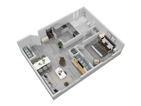 bedroom floor plan an in 3d
